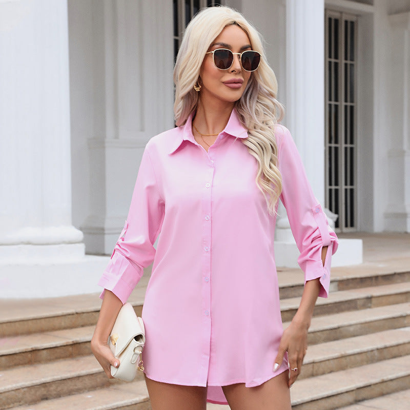 Chiffon-Bluse im Boyfriend-Stil