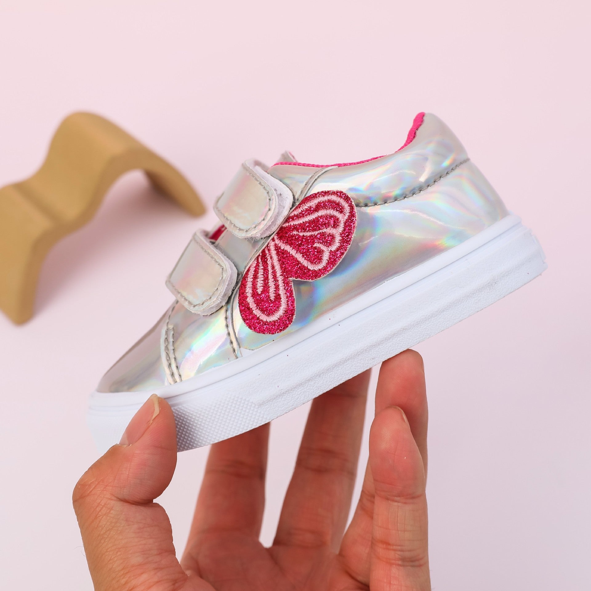 Glitzer-Schuhe für Mädchen mit Klettverschluss
