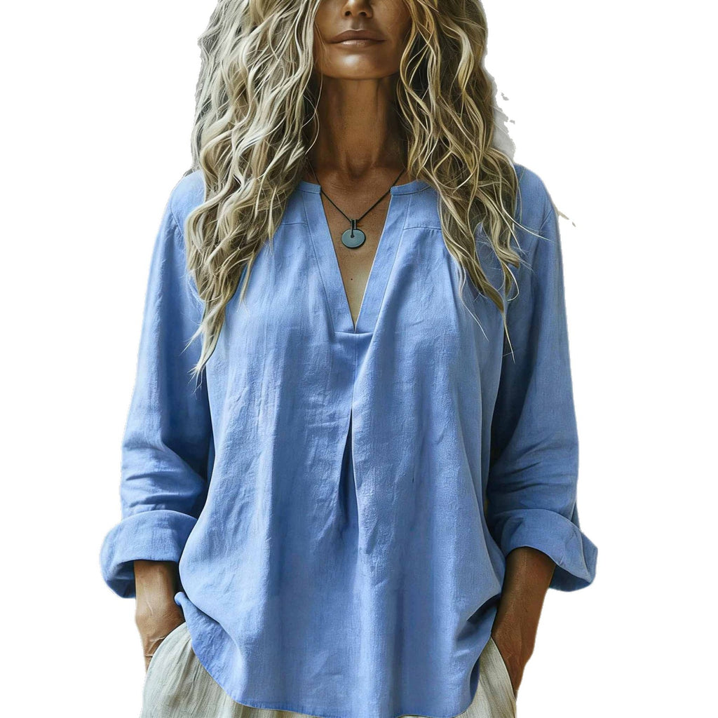 Damen Baumwoll-Leinen Hemd – Bild 4 | LuxeStyle