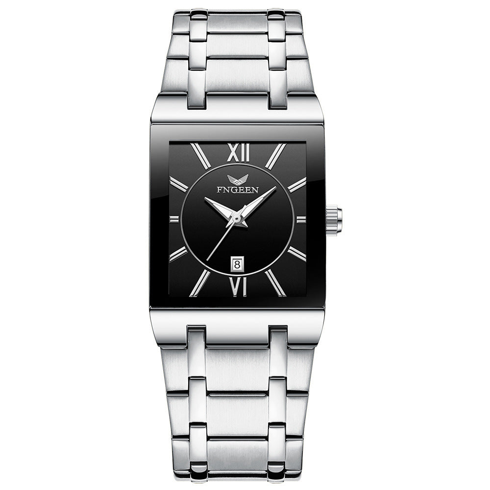 Herren Quarz-Uhr, quadratisch, wasserdicht