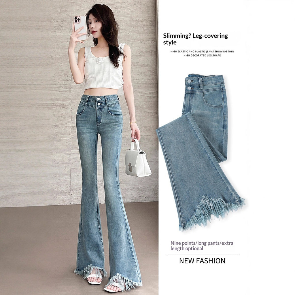 Retro-Flare-Hosen mit Fleece-Fütterung