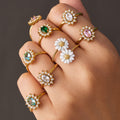 Sonnenblumen-Ring mit Zirkonia, vergoldet – Bild 3 | LuxeStyle