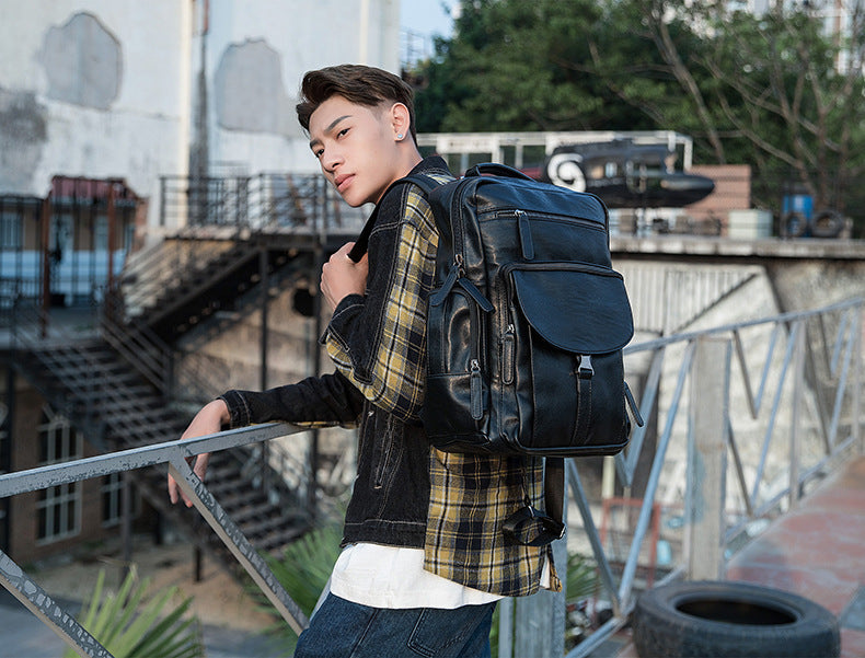Grosser Rindsleder-Rucksack für Herren – Bild 13 | LuxeStyle