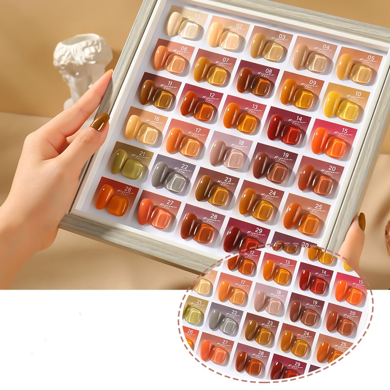 Nagellack Gel Set: 30 Pop-Farben im Milchtee-Stil