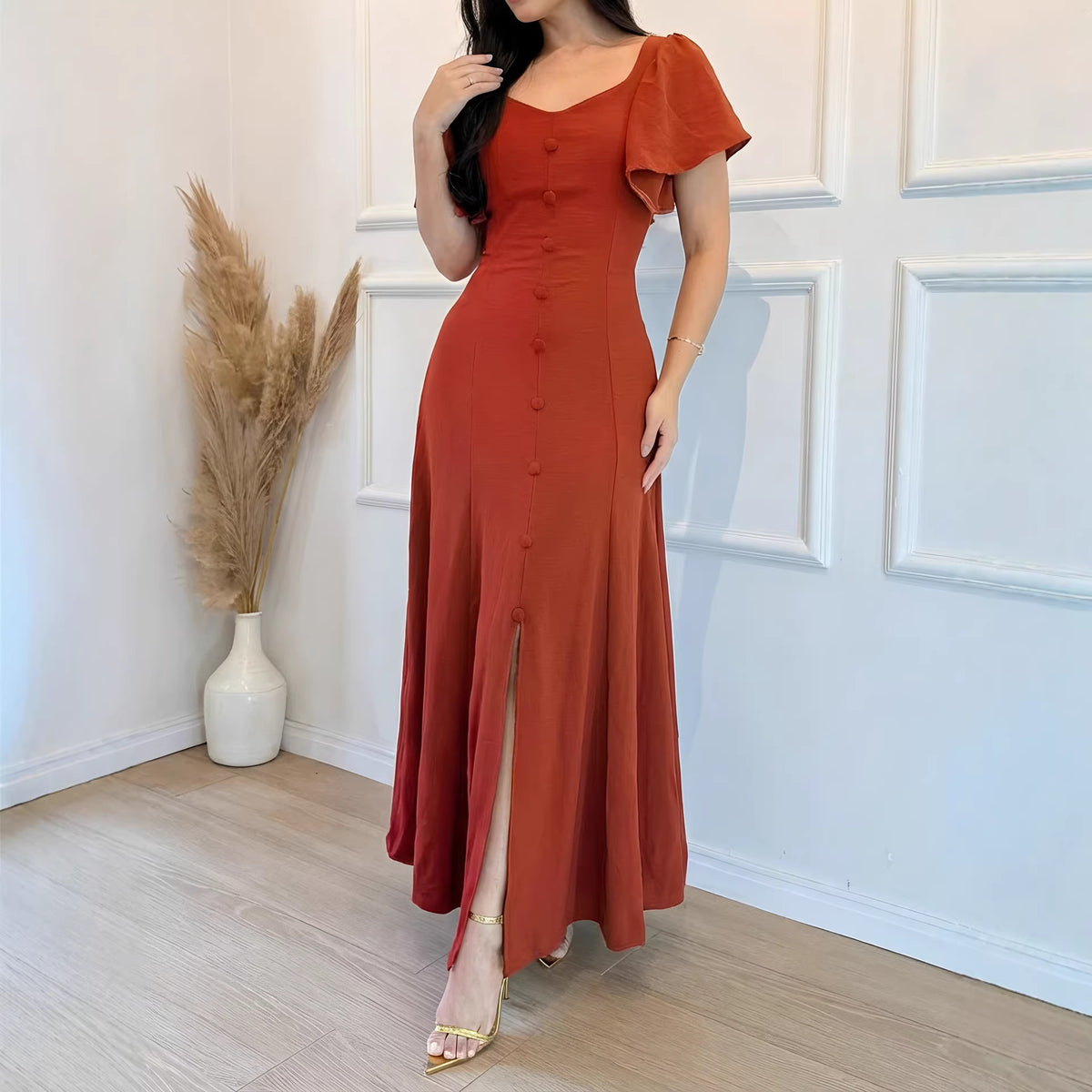 Blumenrosa-Linienkleid – Bild 5 | LuxeStyle