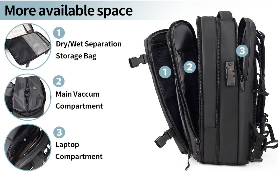 Kompressionsrucksack mit USB-Ladeanschluss – Bild 11 | LuxeStyle