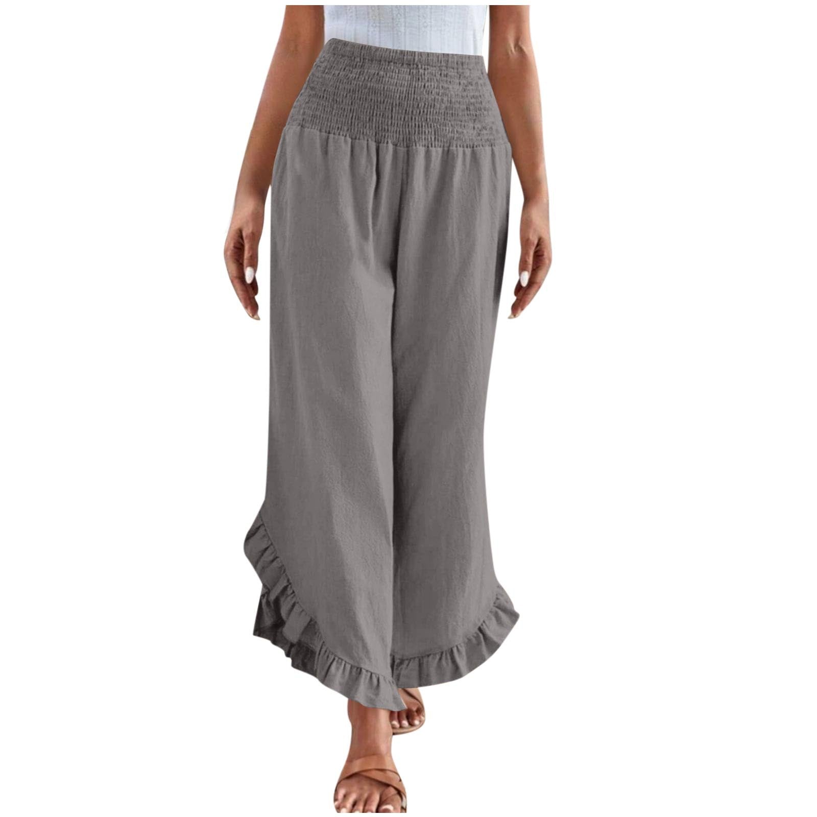 High-Waist Hose mit asymmetrischem Saum