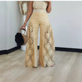 High-Waist Wide Leg Hose mit Spitze