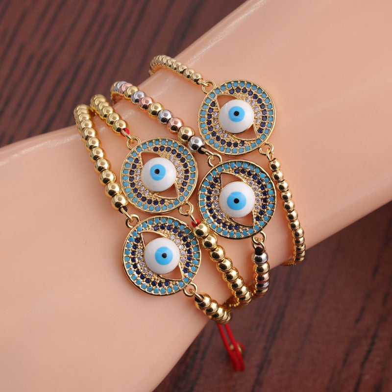 Kupfer-Zirkon Armband mit Teufelsauge – Bild 11 | LuxeStyle