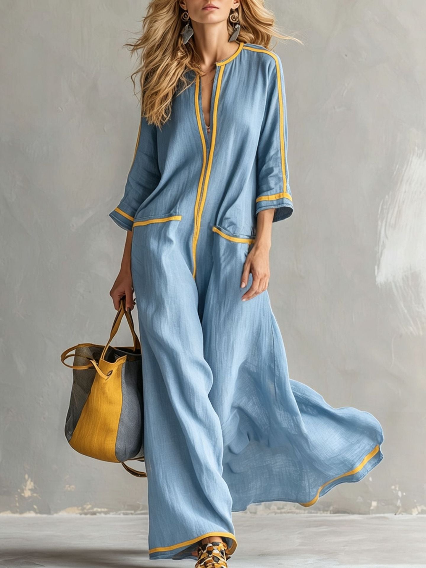 Gestreiftes, elegantes Maxikleid