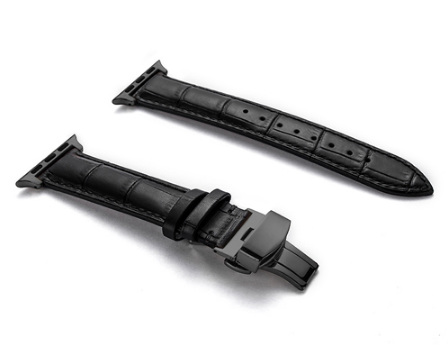 Lederarmband mit Faltschliesse und Doppelknopf