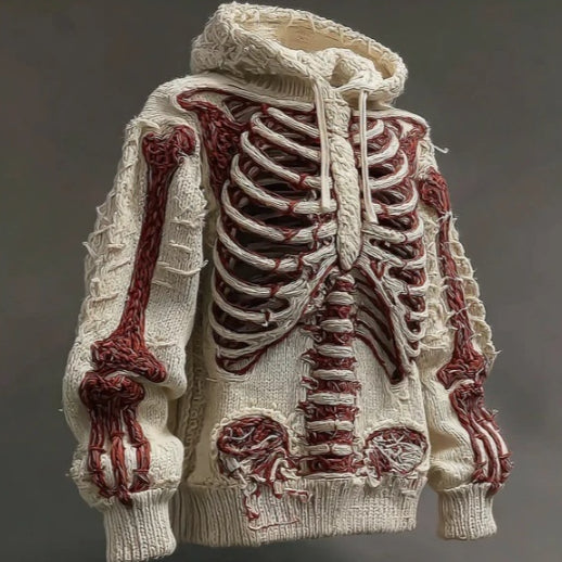 Retro-Hoodie mit 3D-Muster
