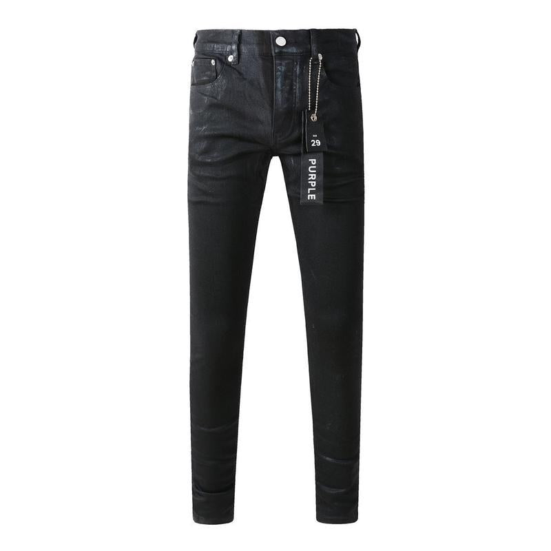 Slim Fit Jeans in Lila-Schwarz