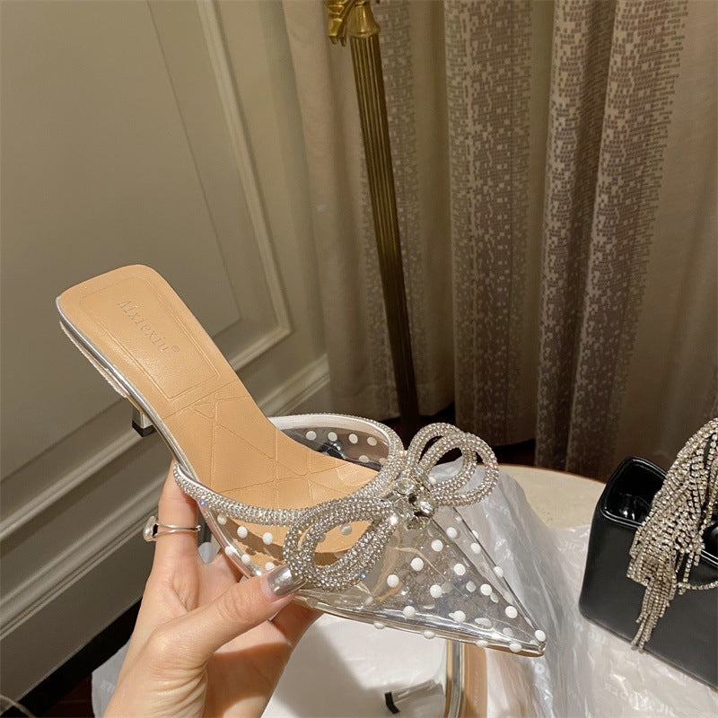 Transparente Sandalen mit Strass-Design – Bild 4 | LuxeStyle