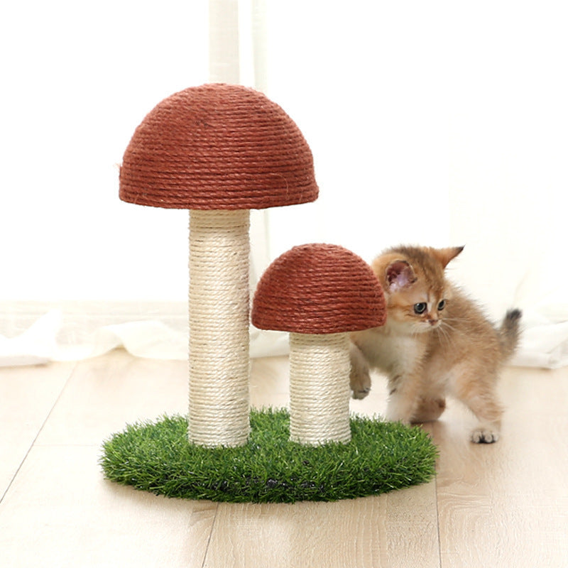 Pilz Kratzbaum aus Leinen für Katzen
