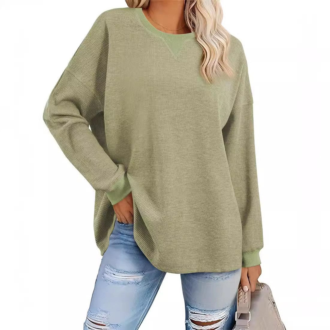 Color-Block Rundhals-Sweatshirt für Damen