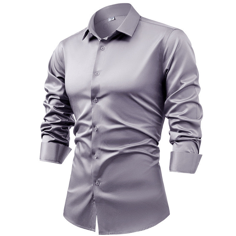 Satinlangarm Shirt Herren – Bild 11 | LuxeStyle