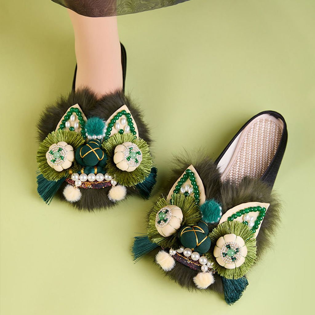 Chinesische Tigerkopf-Slipper für Damen