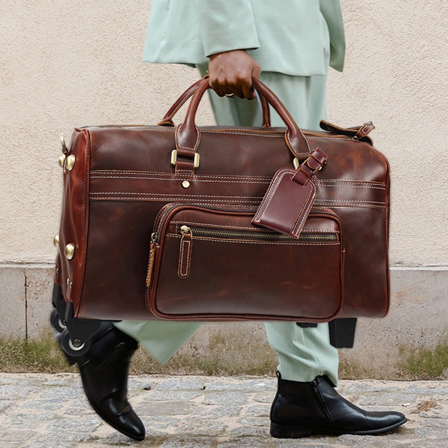 Leder Reisetasche im Retro-Stil