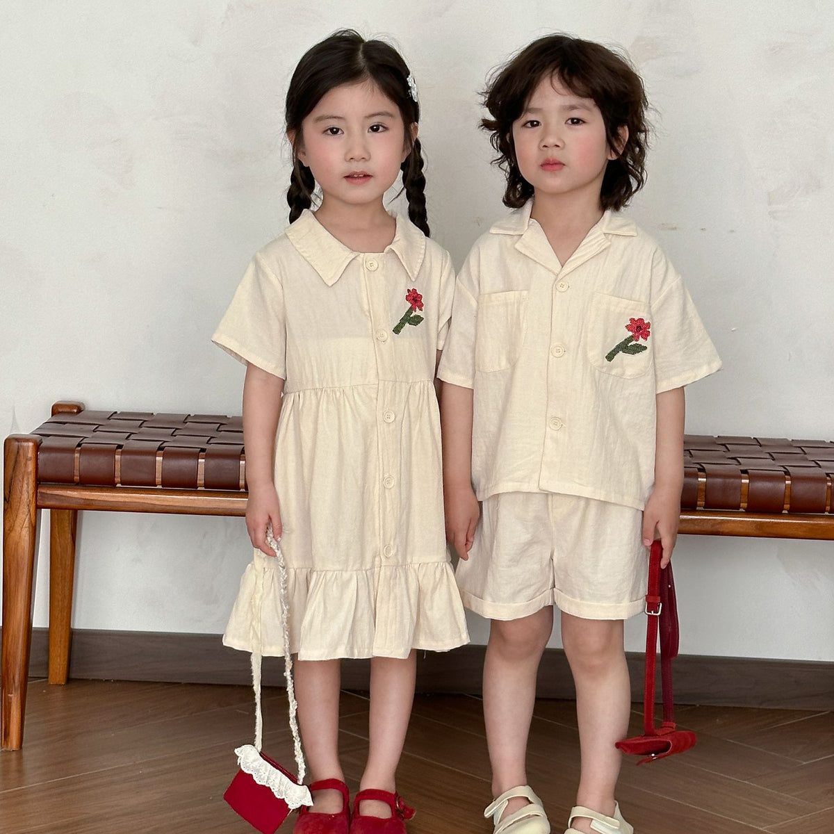 Kinder Sommer-Outfit mit Blumenmuster | LuxeStyle