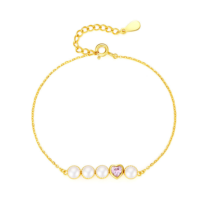 Herzschlag-Armband mit Süsswasserperle – Bild 4 | LuxeStyle