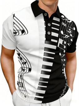 Herren-Polo mit 3D-Druck-Muster