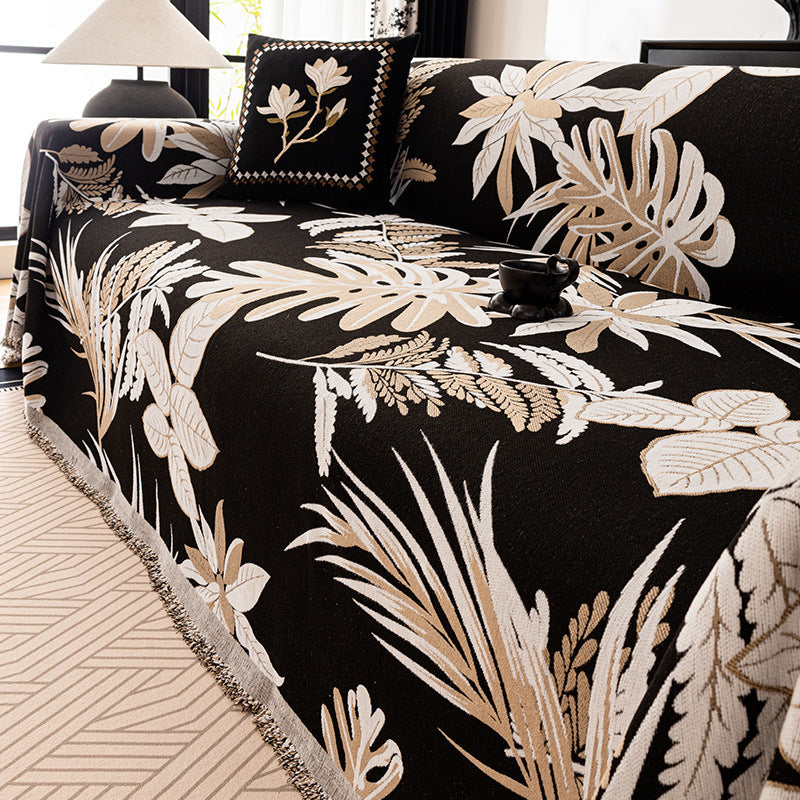 Sofaüberwurf aus Chenille mit Pflanzenmuster – Bild 9 | LuxeStyle