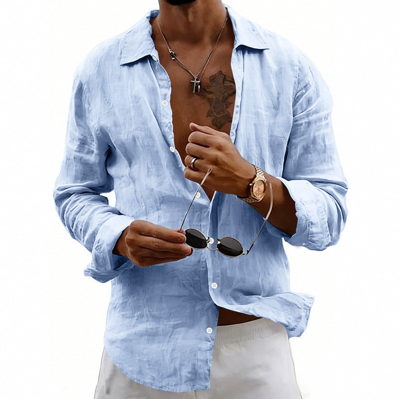 Leichter Leinen-Cardigan mit Reverskragen – Bild 7 | LuxeStyle