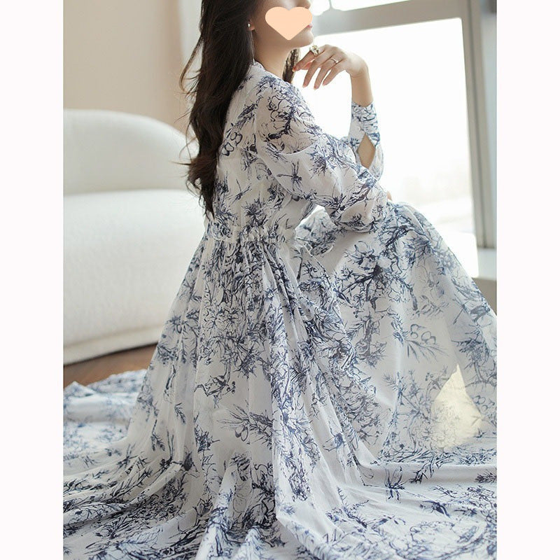 Midi-Kleid im chinesischen Stil mit Taillenschnürung | LuxeStyle