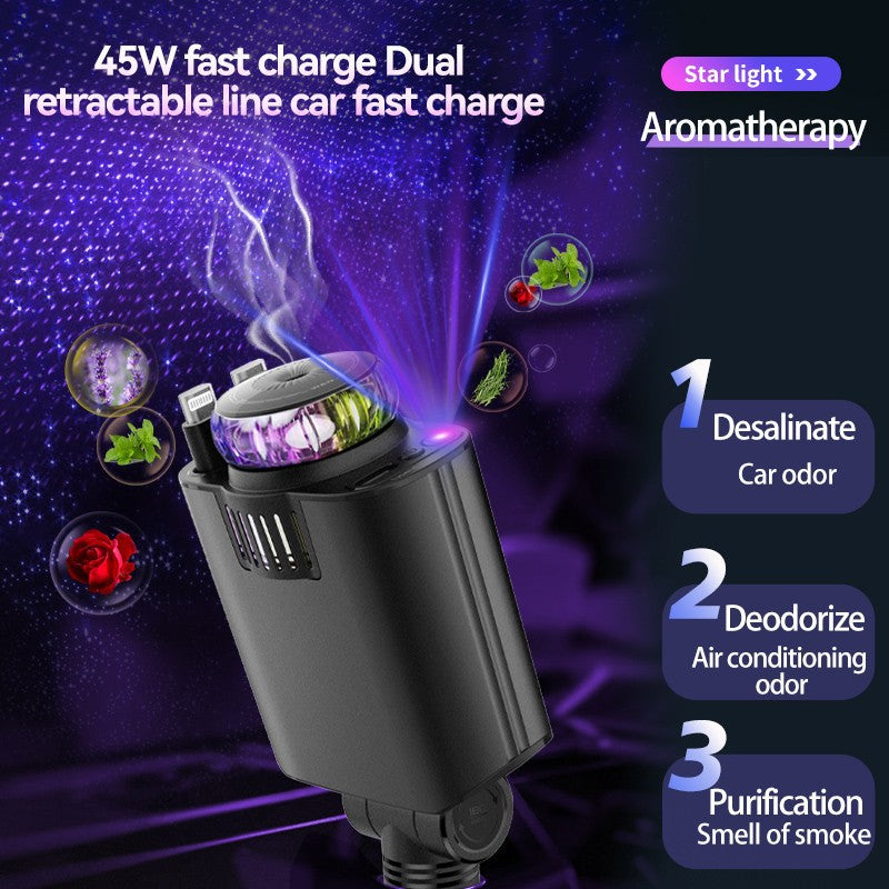 Multifunktionales Auto-Ladegerät mit Violettlicht