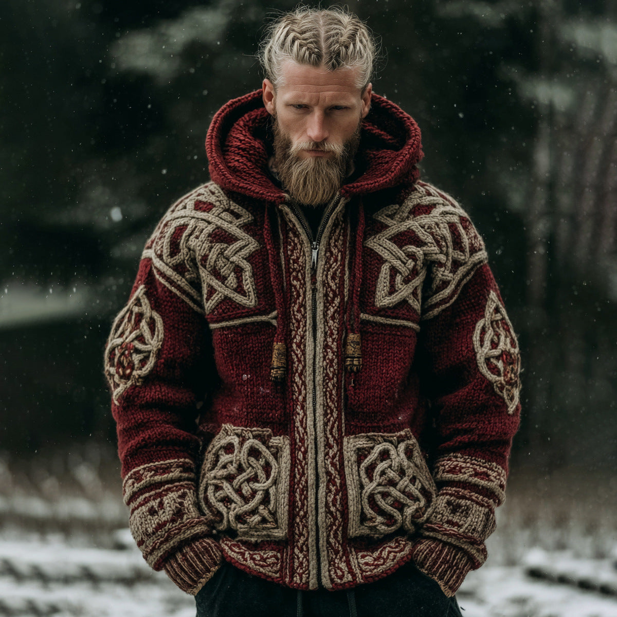 Herren Hoodie mit Reissverschluss & Print