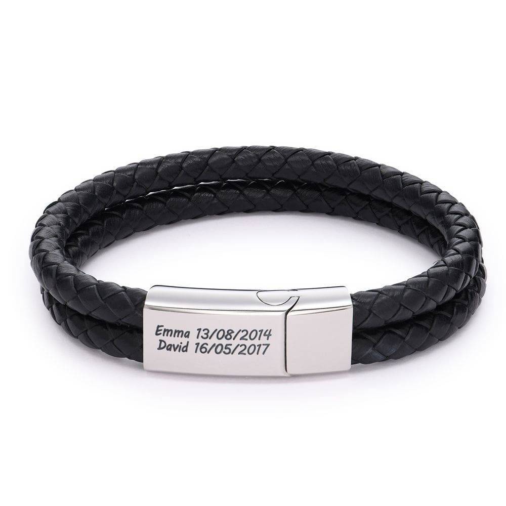 Herrenarmband aus Leder mit Gravur | LuxeStyle