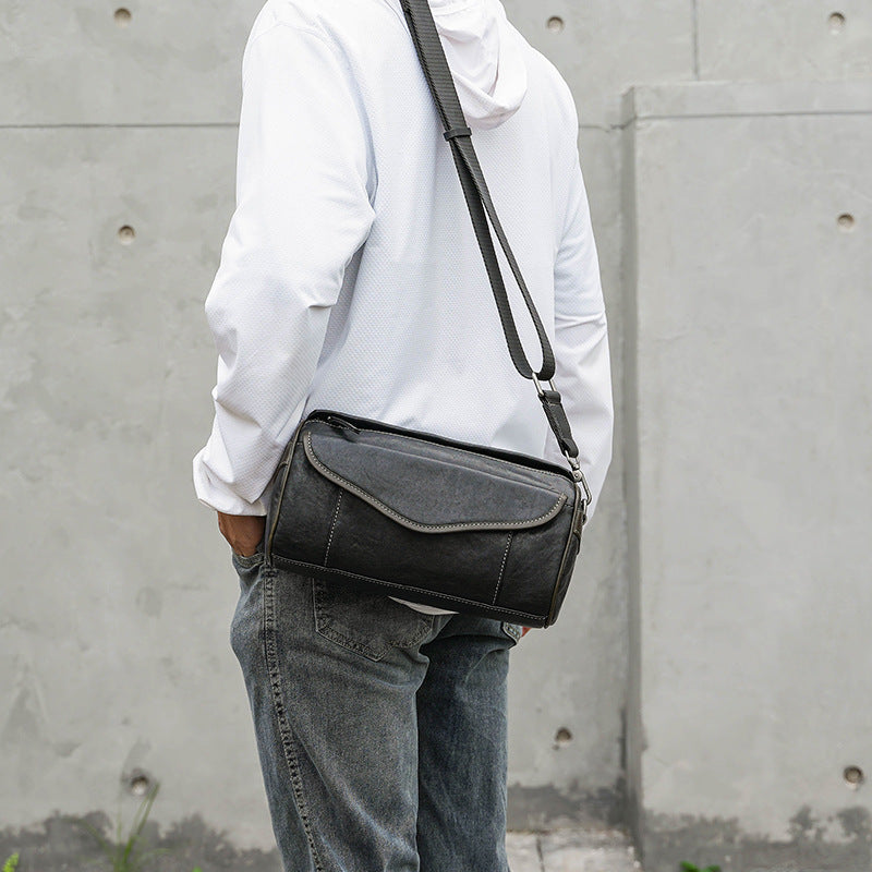 Vintage Crossbody Bag aus Leder für Herren – Ansicht 2