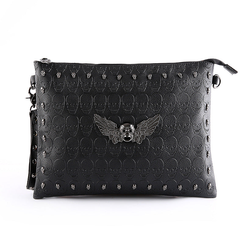 Schwarze Schultertasche mit Gürtelschnalle | LuxeStyle