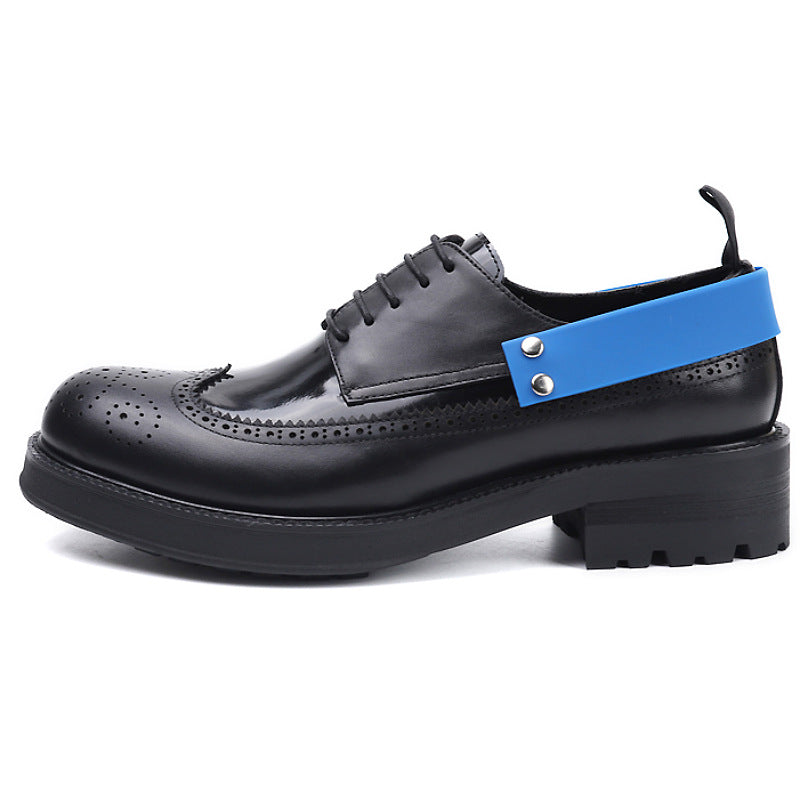Elegante handgemachte Lederschuhe mit dicker Sohle