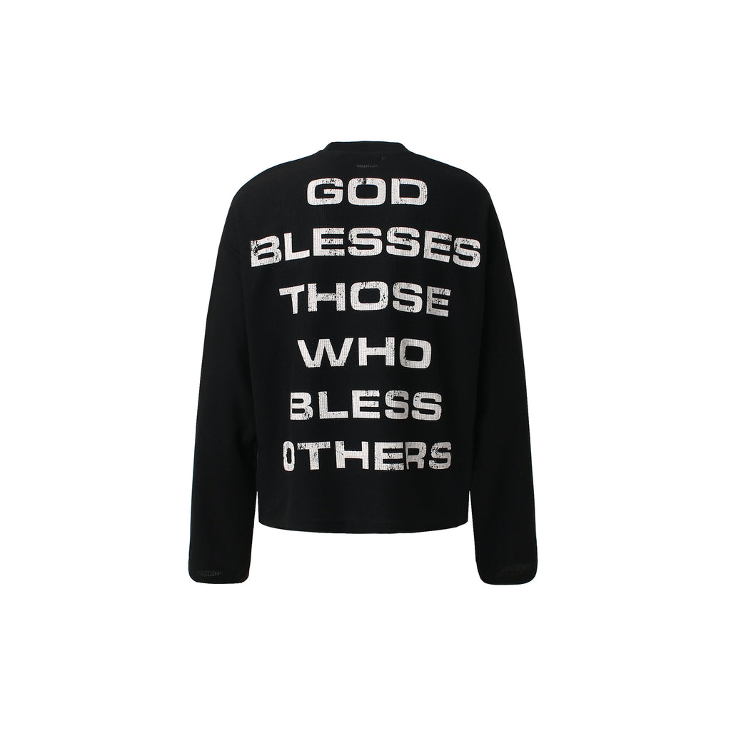 Retro Street-Chic Langarmshirt mit Kreuz-Design