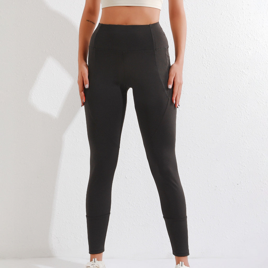 Elastische High-Waist-Leggings mit Reissverschluss-Tasche
