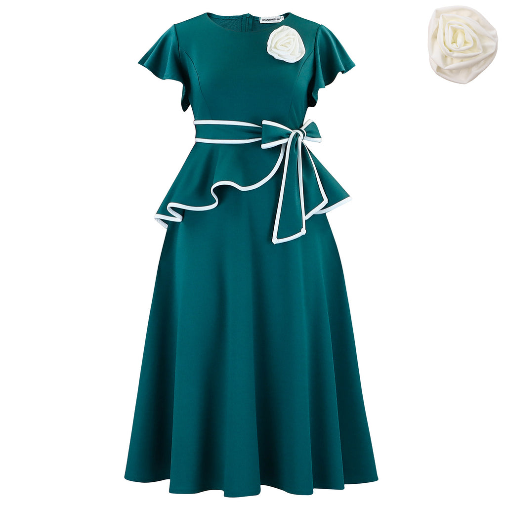 A-Linie Kleid mit Rüschenbündchen – Bild 5 | LuxeStyle
