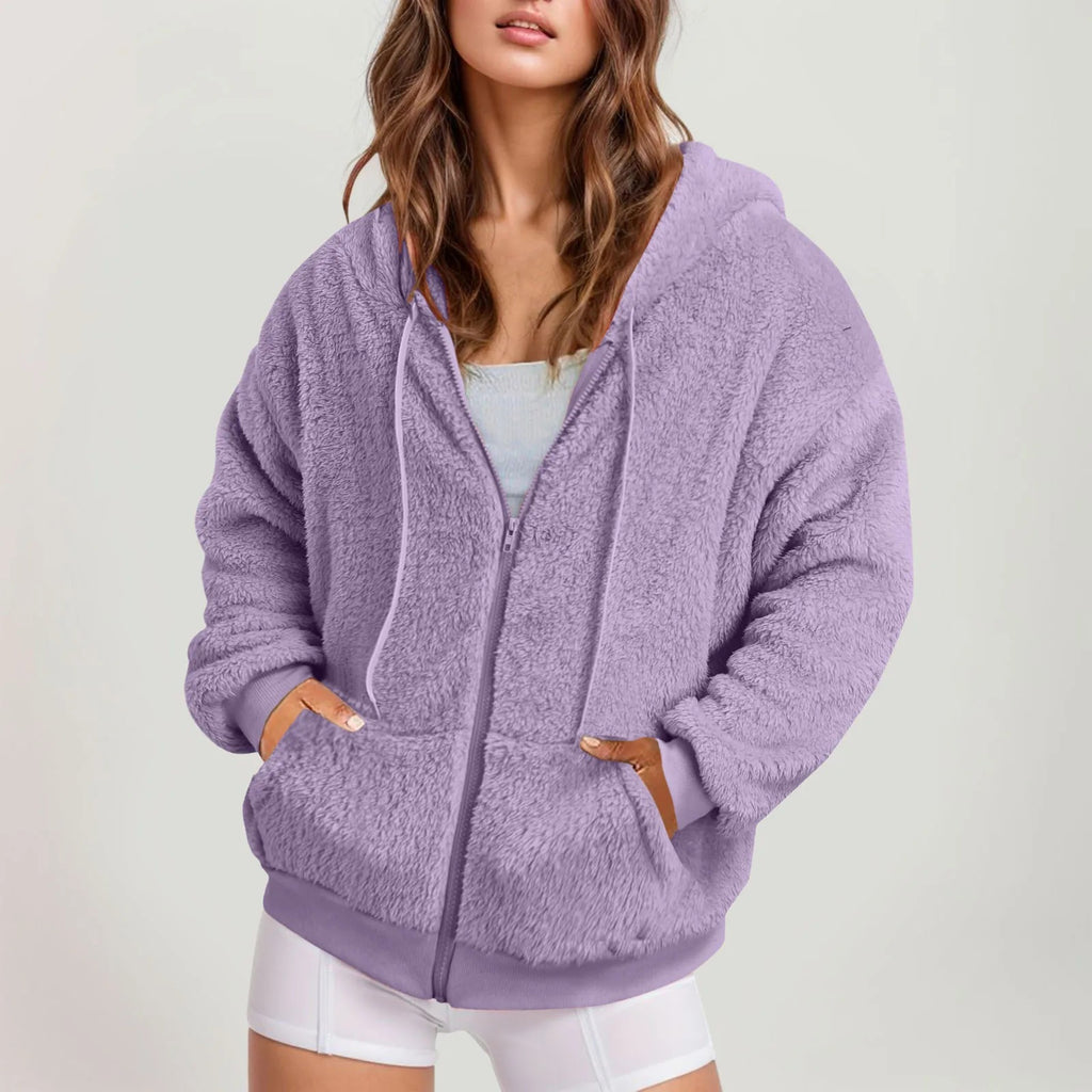Langer Hoodie aus weichem Baumwoll-Samt – Ansicht 7