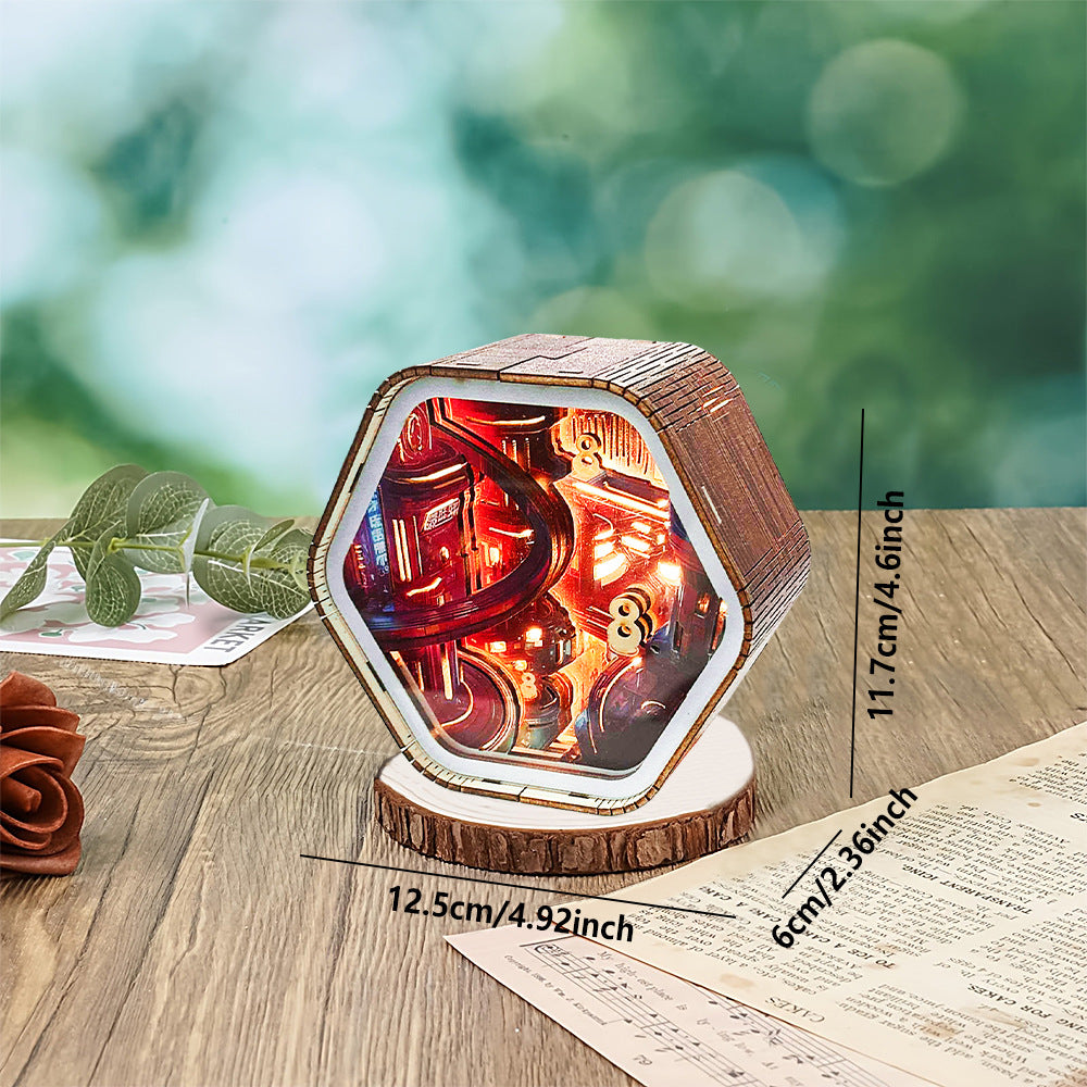 3D Holz geschnitztes Nachtlicht