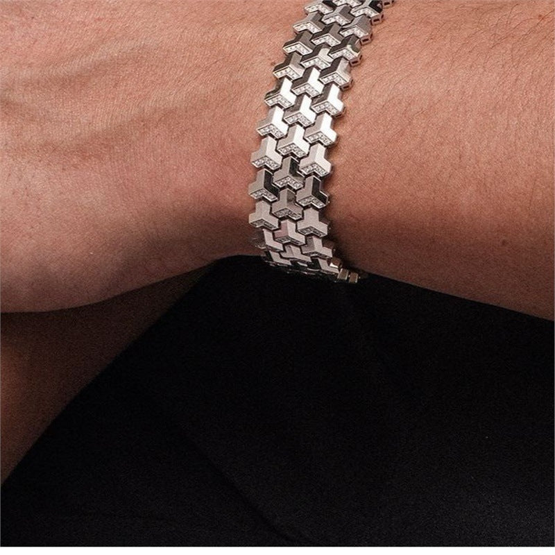 Armband mit Bergmuster aus Sterlingsilber – Bild 4 | LuxeStyle