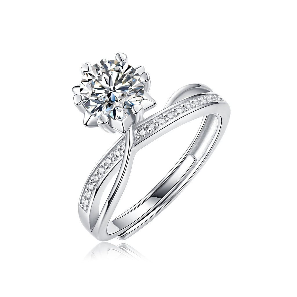 S925 Sterling Silber Moissanit Ring