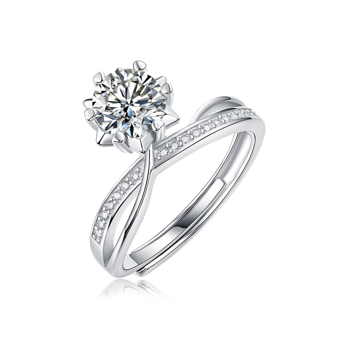 S925 Sterling Silber Moissanit Ring