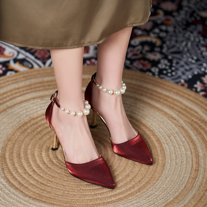 Sandalen mit Perlen und Stilettoabsatz – Bild 3 | LuxeStyle