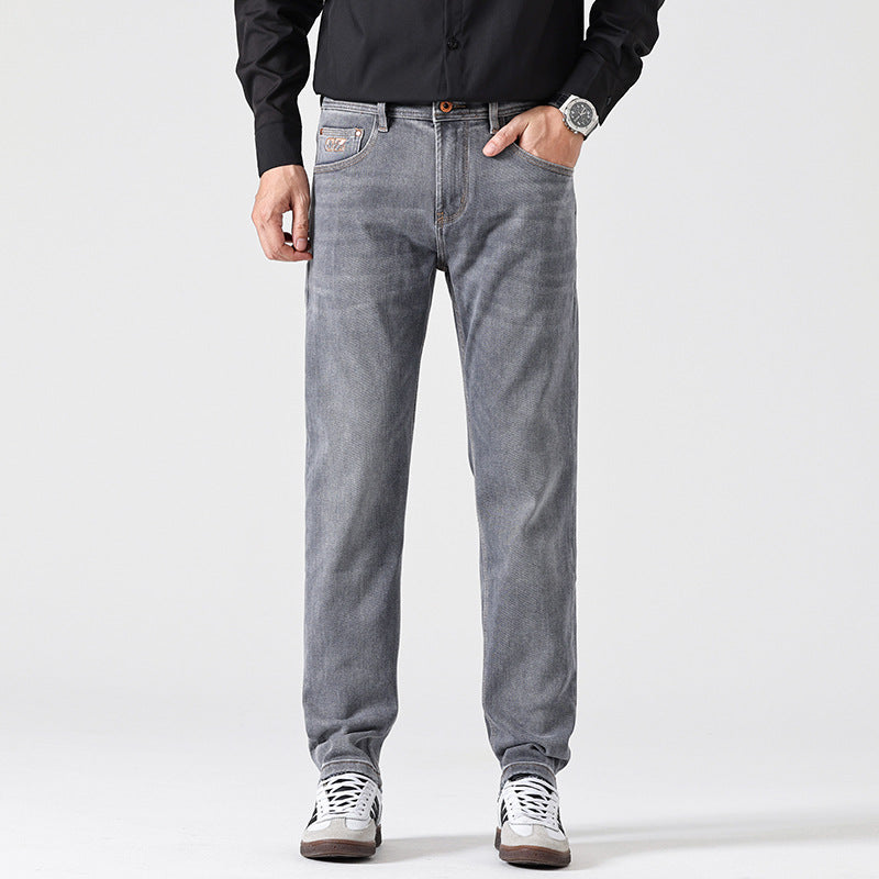 Klassische Slim Fit Retro Jeans Grau