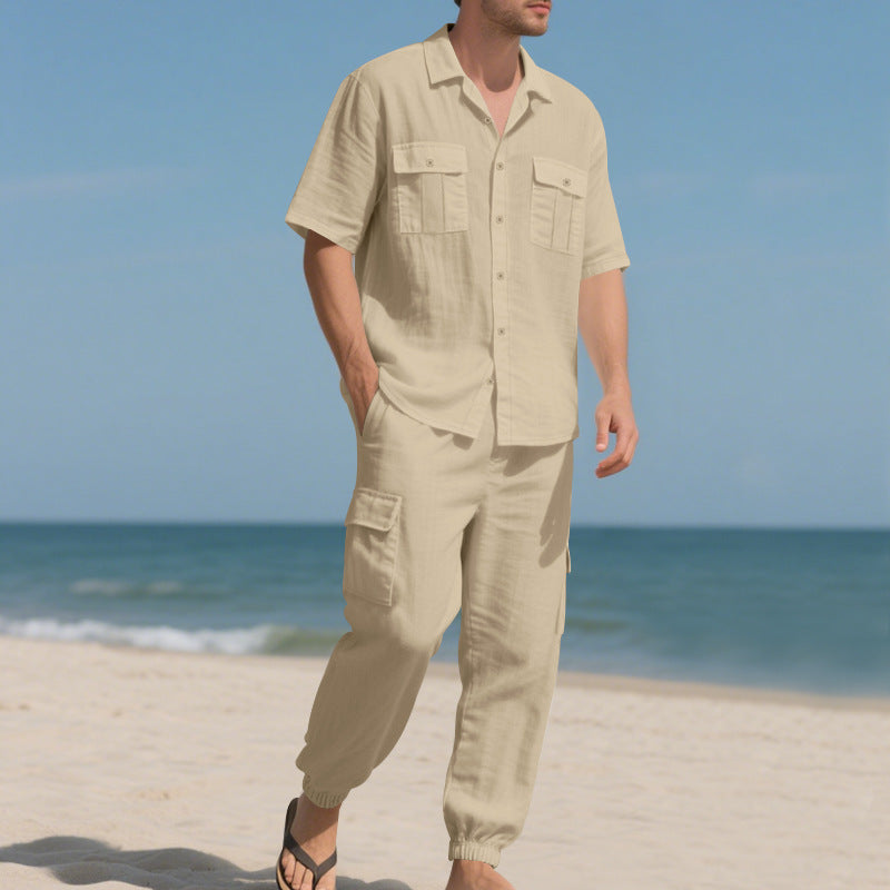 Kurzarmhemd & Leinenhose Set – Bild 12 | LuxeStyle