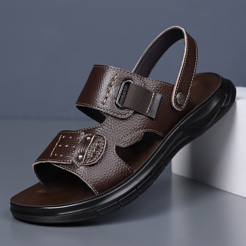 Herren-Sandalen aus Vollnarbenleder