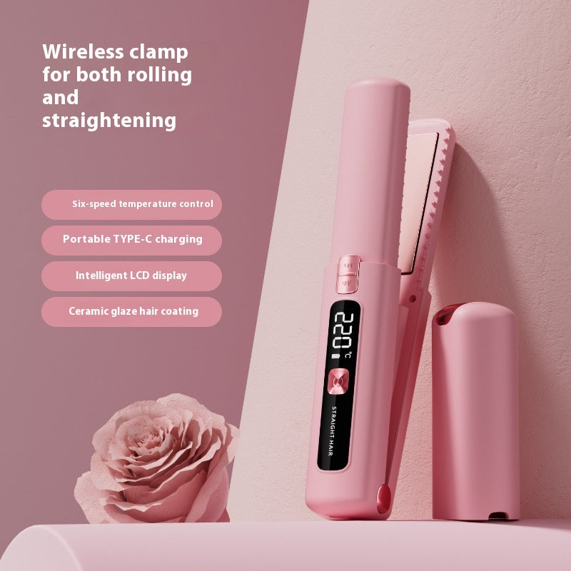 Kabelloses 2-in-1 Glätteisen & Lockenstab mit LCD – Ansicht 3
