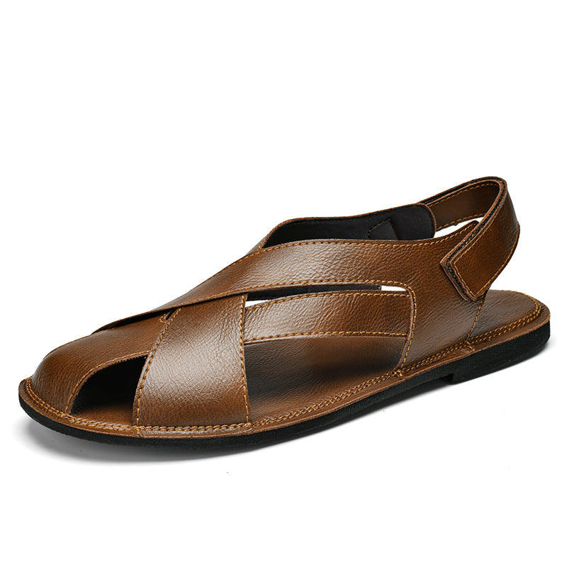Leder-Sandalen mit Klettverschluss für Herren