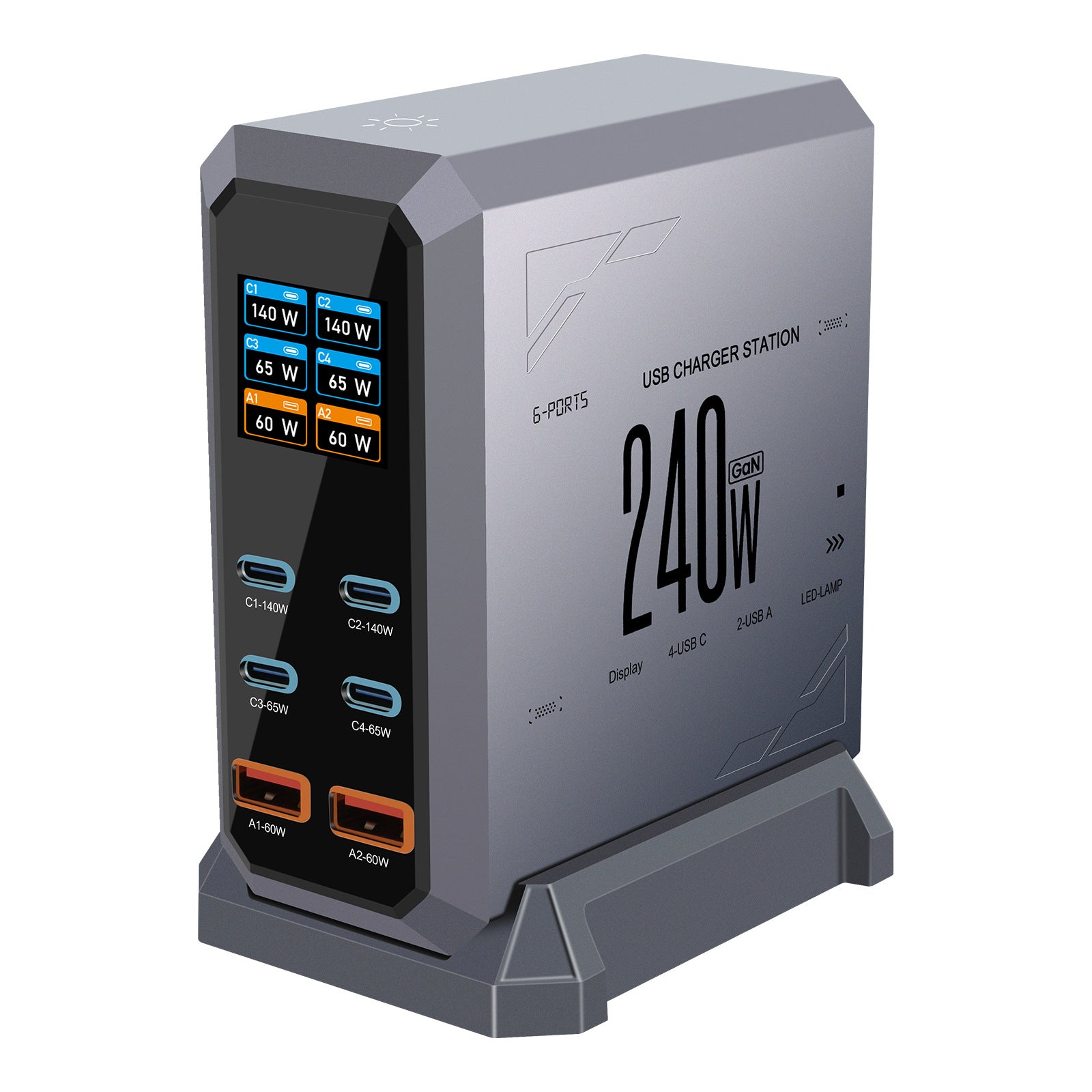 Multi-Port USB-Ladegerät mit 240W und Display